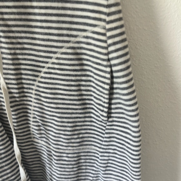 Women’s Max Edition  Large Striped Lace-Up Tank Dress Gray White Casual Pockets - Picture 2 of 6